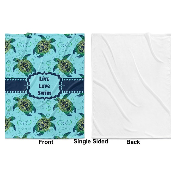 Sea Turtles Baby Blanket (Single Side - Printed Front, White Back)