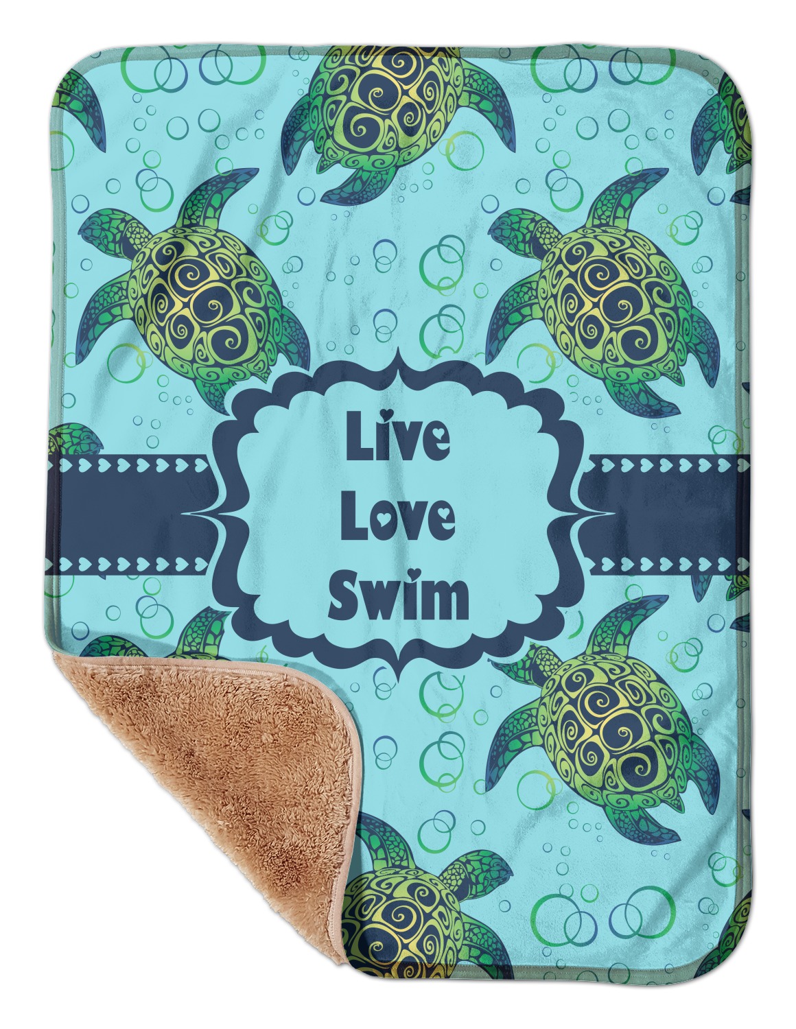 Custom Sea Turtles Sherpa Baby Blanket 30" x 40" YouCustomizeIt