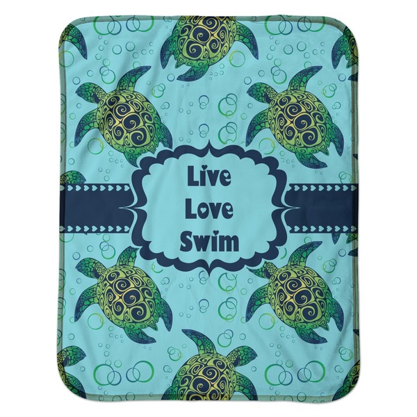 Sea Turtles Baby Sherpa Blanket - Flat