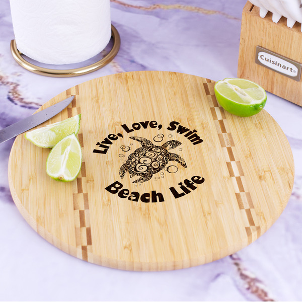 Sea Turtles Bamboo Cutting Board - In Context