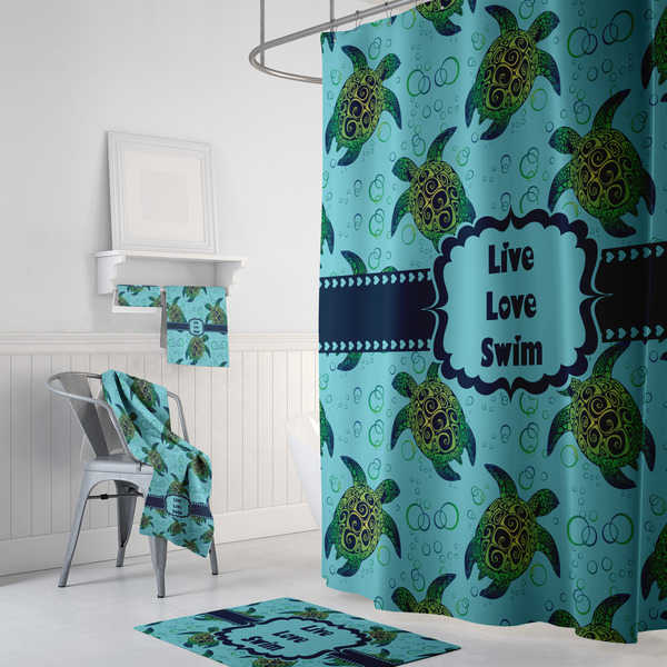 Sea Turtles Bath Towel Sets - 3-piece - In Context