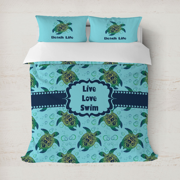 Custom Sea Turtles Duvet Cover Set - Full / Queen (Personalized)