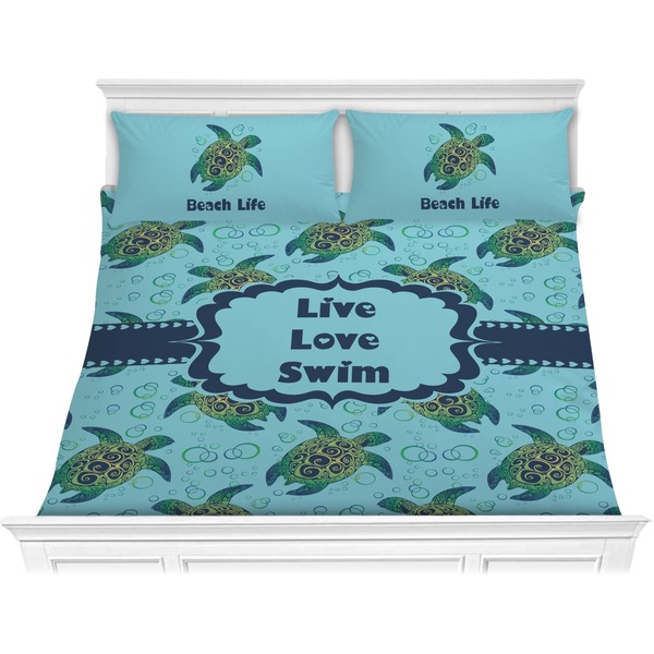 Custom Sea Turtles Comforter Set - King (Personalized)