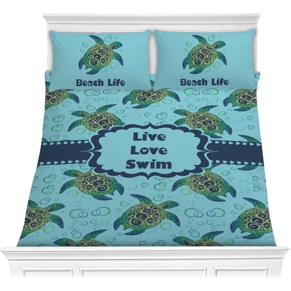 Custom Sea Turtles Comforter Set - Full / Queen (Personalized)