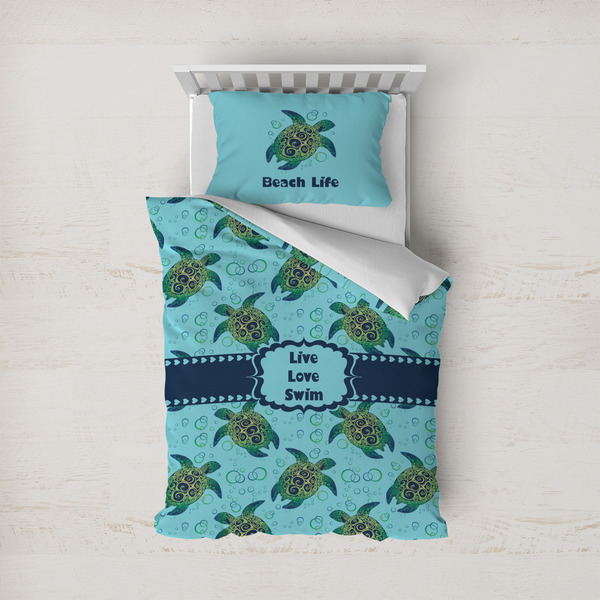 Custom Sea Turtles Duvet Cover Set - Twin (Personalized)