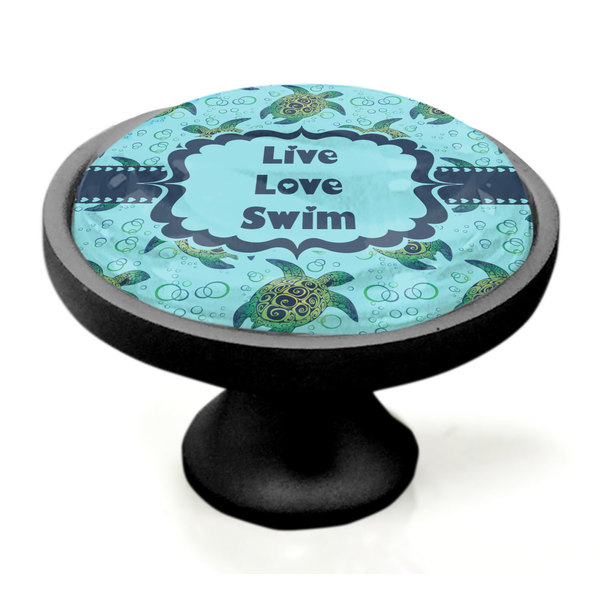 Sea Turtles Black Custom Cabinet Knob (Side)
