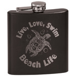 Sea Turtles Black Flask Set (Personalized)