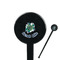 Sea Turtles 7" Round Plastic Stir Sticks - Black - Single Sided