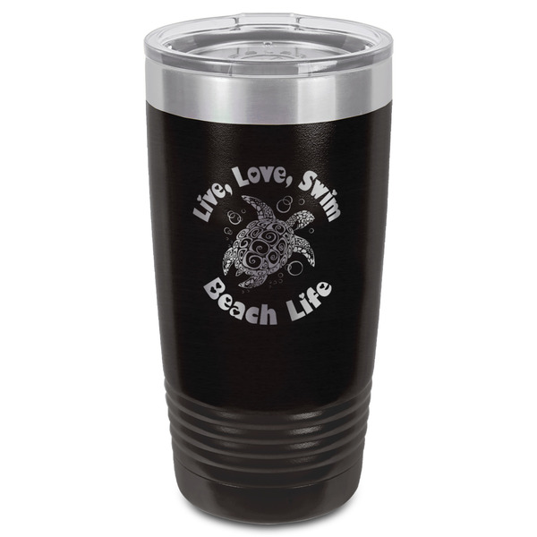 Sea Turtles Black Polar Camel Tumbler - 20oz - Front