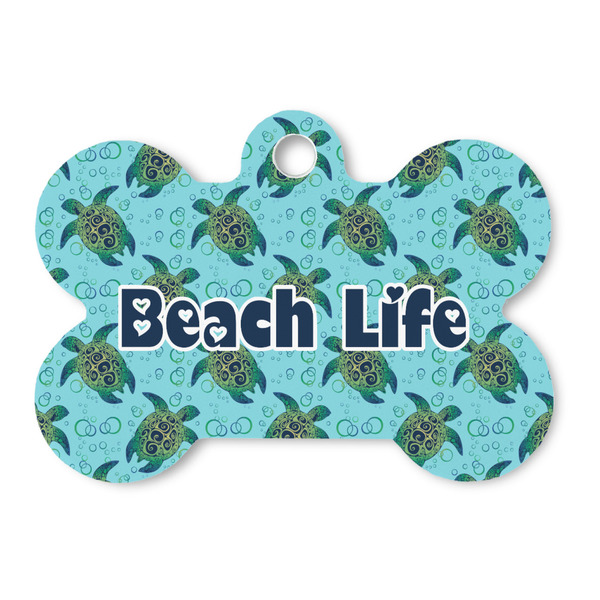 Custom Sea Turtles Bone Shaped Dog ID Tag