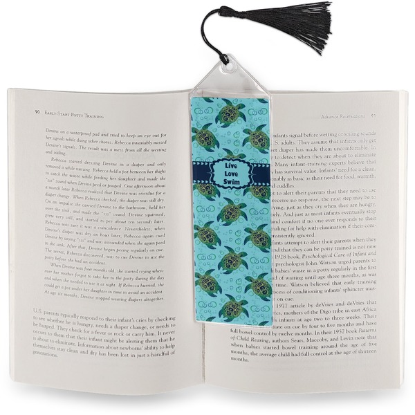 Sea Turtles Bookmark with tassel - In book