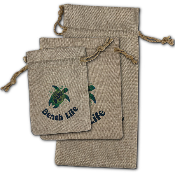 Sea Turtles Burlap Gift Bags - (PARENT MAIN) All Three