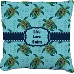 Sea Turtles Faux-Linen Throw Pillow 16" (Personalized)