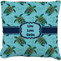 Sea Turtles Faux-Linen Throw Pillow 16" (Personalized)