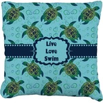 Sea Turtles Faux-Linen Throw Pillow 18" (Personalized)
