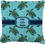 Sea Turtles Faux-Linen Throw Pillow 20" (Personalized)
