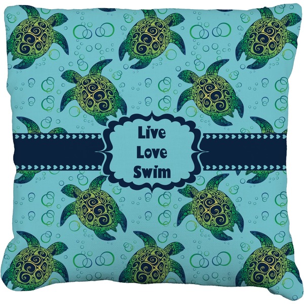 Custom Sea Turtles Faux-Linen Throw Pillow 20" (Personalized)