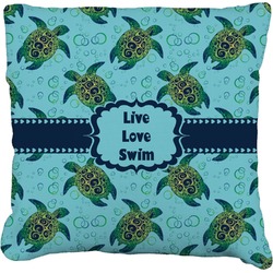 Sea Turtles Faux-Linen Throw Pillow 26" (Personalized)