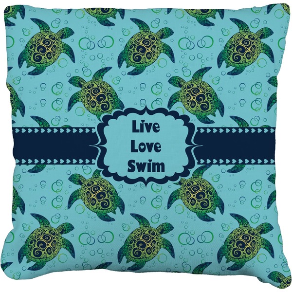 Custom Sea Turtles Faux-Linen Throw Pillow 26" (Personalized)