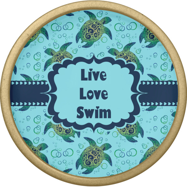 Sea Turtles Cabinet Knob - Gold - Front