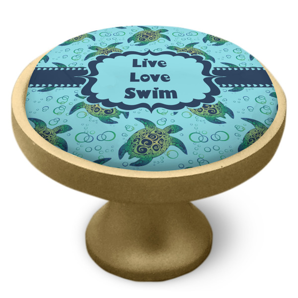 Sea Turtles Cabinet Knob - Gold - Side