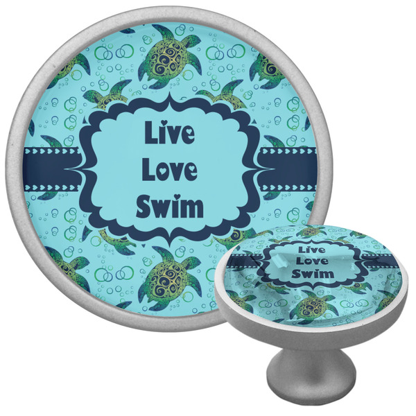 Sea Turtles Cabinet Knob - Nickel - Multi Angle