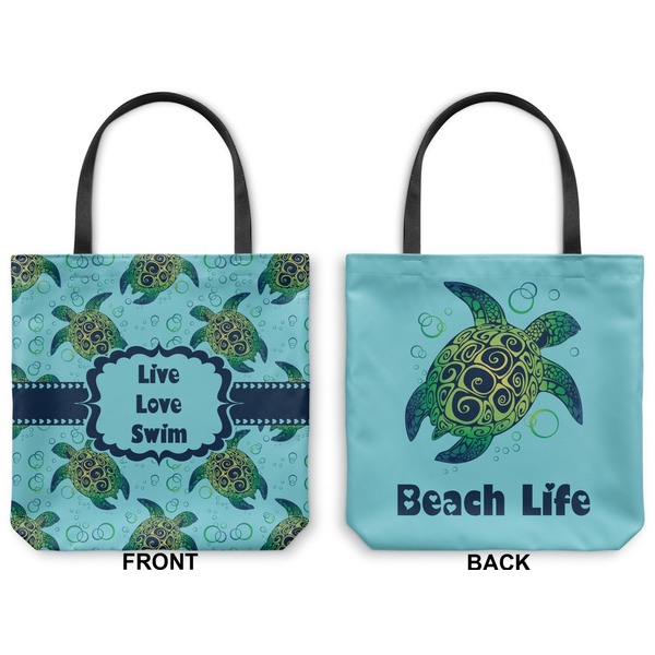Sea Turtles Canvas Tote - Front and Back