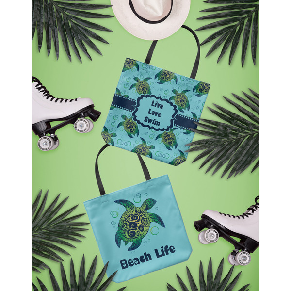 Sea Turtles Canvas Tote Lifestyle Front and Back