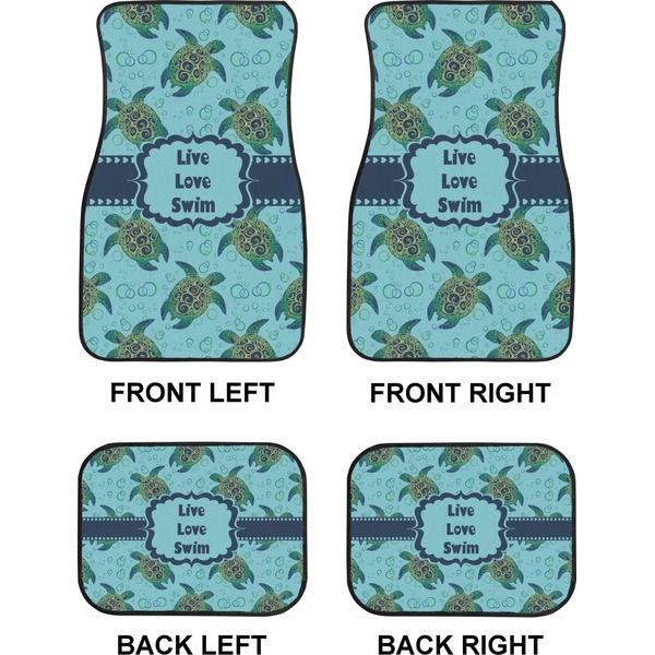 Sea Turtles Car Floor Mats Set (2F + 2B)