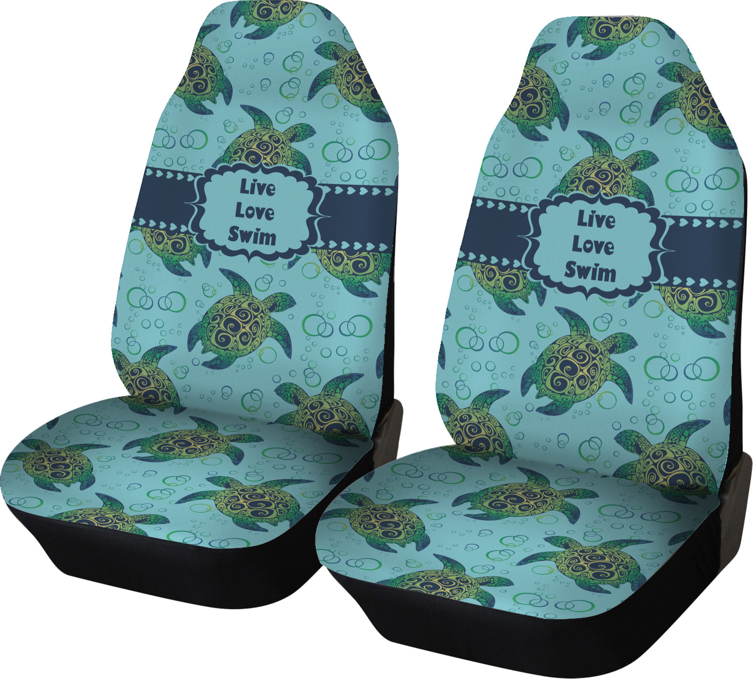 Van Showudesigns Waterproof Car Seat Covers Front Seats Only Full Set Sea Turtle Neon Print High Back Seat Covers Universal for Cars,Sedan Truck SUV 