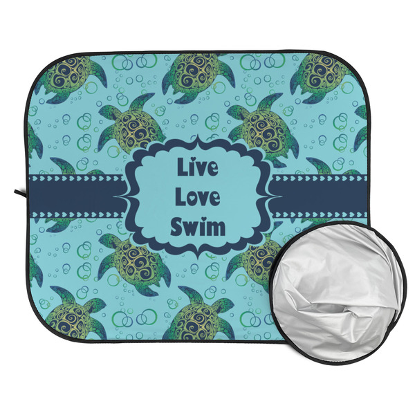Sea Turtles Car Sun Shades - FOLDED & UNFOLDED