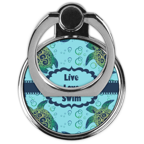 Sea Turtles Cell Phone Ring Stand & Holder - Front (Collapsed)