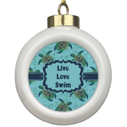 Sea Turtles Ceramic Ball Ornament