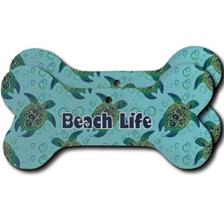 Sea Turtles Ceramic Dog Ornament - Front & Back