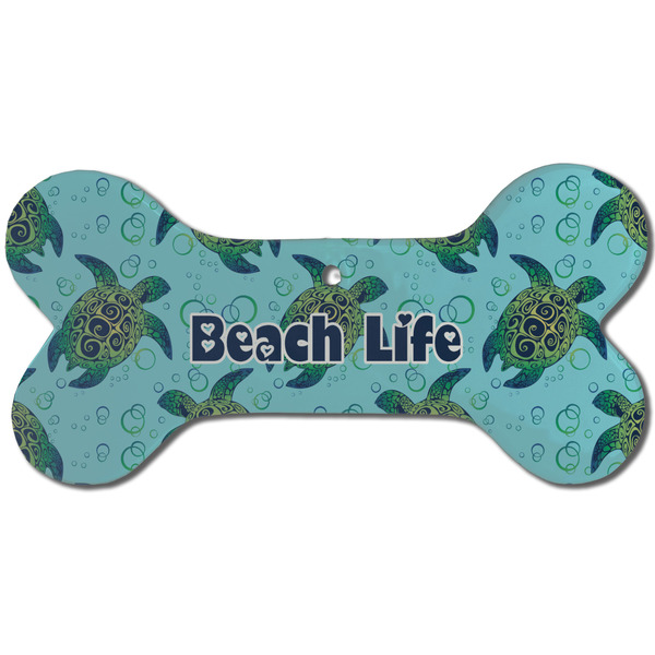 Custom Sea Turtles Ceramic Dog Ornament - Front