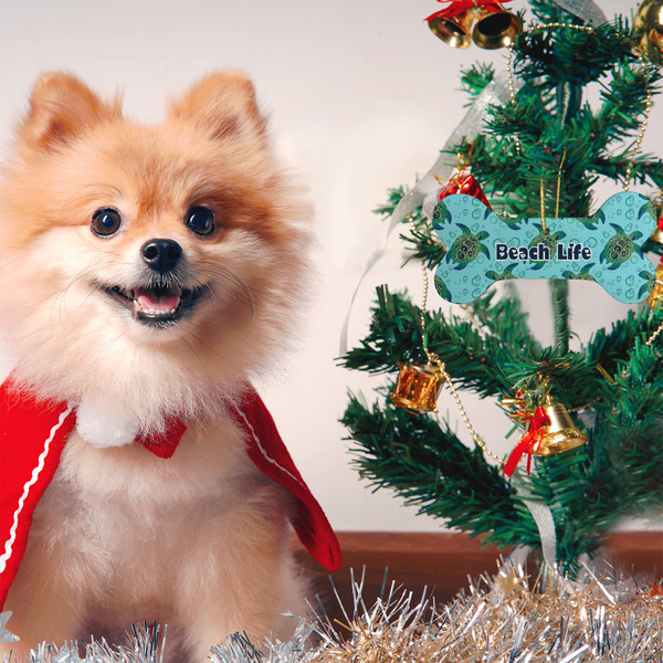 Sea Turtles Ceramic Flat Ornament - Bone (LIFESTYLE)