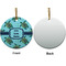 Sea Turtles Ceramic Flat Ornament - Circle Front & Back (APPROVAL)
