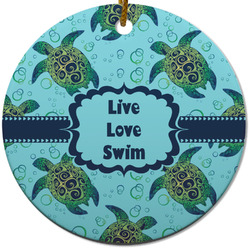 Sea Turtles Round Ceramic Ornament