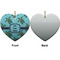Sea Turtles Ceramic Flat Ornament - Heart Front & Back (APPROVAL)