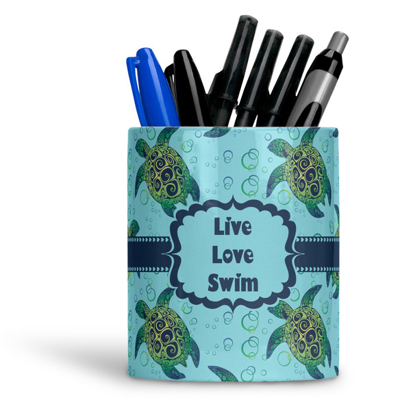 Custom Sea Turtles Ceramic Pen Holder