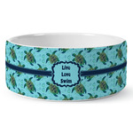 Sea Turtles Ceramic Dog Bowl - Large (Personalized)