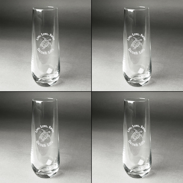 Sea Turtles Champagne Flute - Set of 4 - Approval