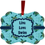 Sea Turtles Metal Frame Ornament - Double Sided