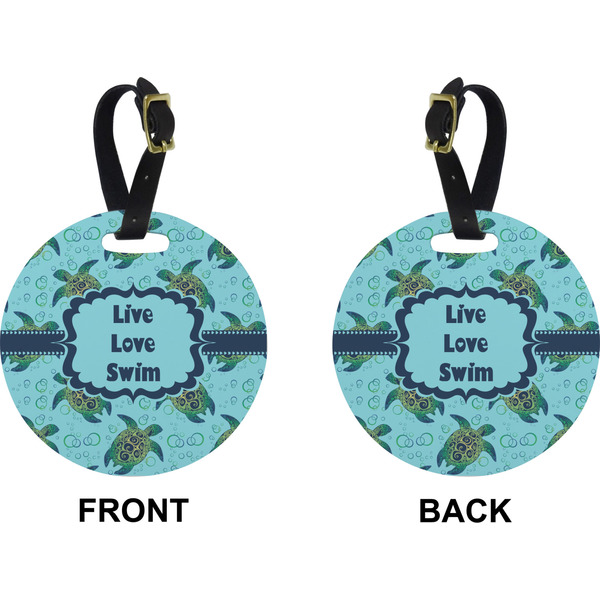 Sea Turtles Circle Luggage Tag (Front + Back)