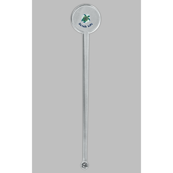 Sea Turtles Clear Plastic 7" Stir Stick - Round - Single Stick