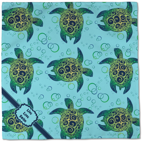 Sea Turtles Cloth Napkins - Personalized Dinner (Full Open)