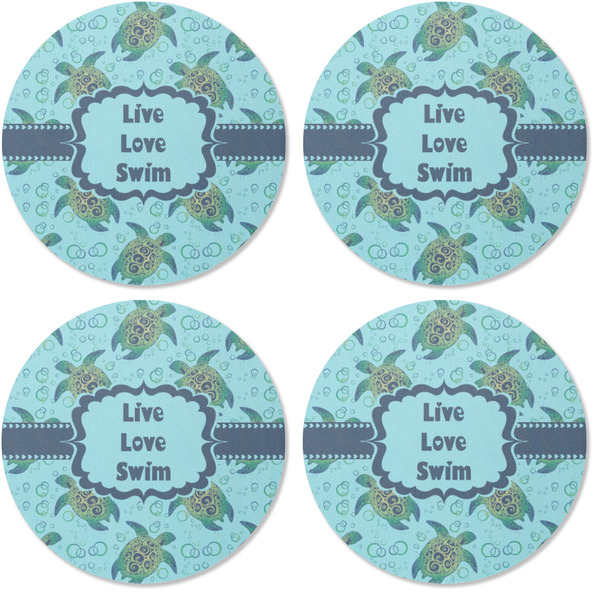 Sea Turtles Coaster Round Rubber Back - Apvl