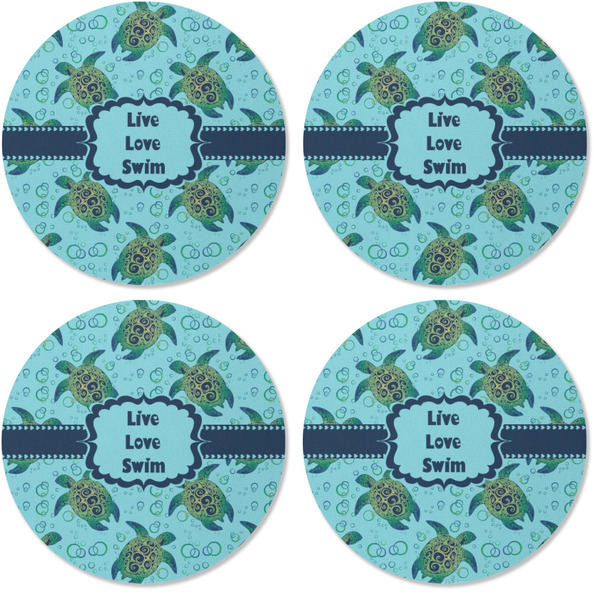 Sea Turtles Coaster Round Rubber Back - Apvl
