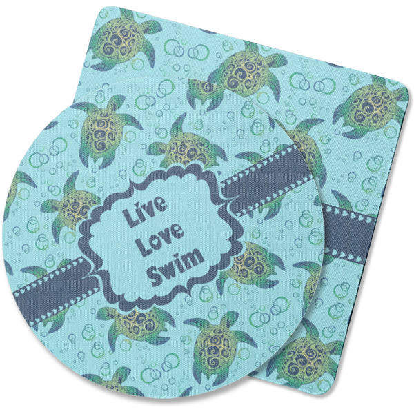 Custom Sea Turtles Rubber Backed Coaster (Personalized)