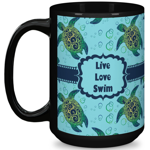 Custom Sea Turtles 15 Oz Coffee Mug - Black